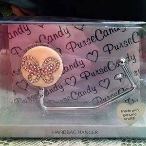 Purse Candy Crystal Butterfly Purse Hanger NIB